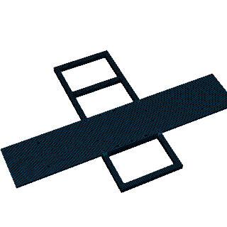 The four-unit frame with its thick wing, as the app draws it